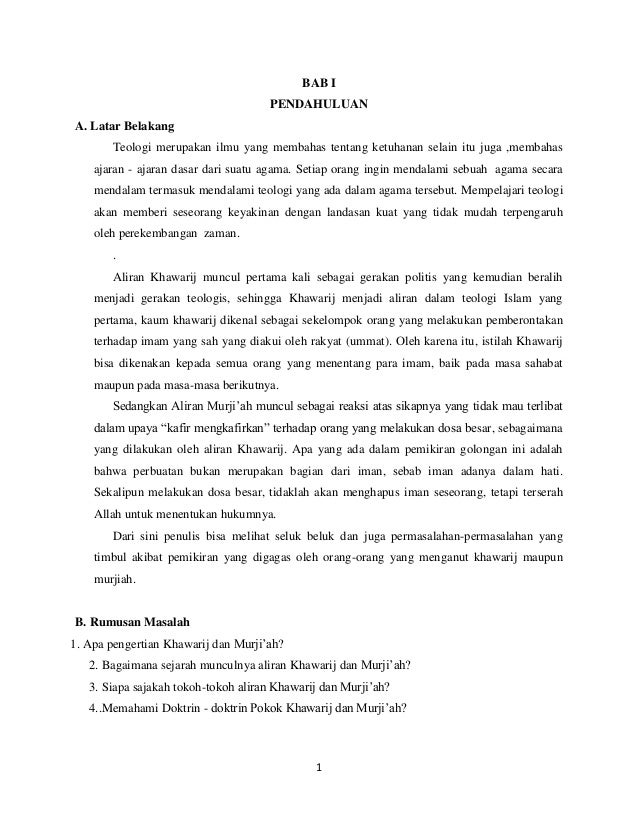 Teologi Islam Khawarij Dan Murji Ah 2013