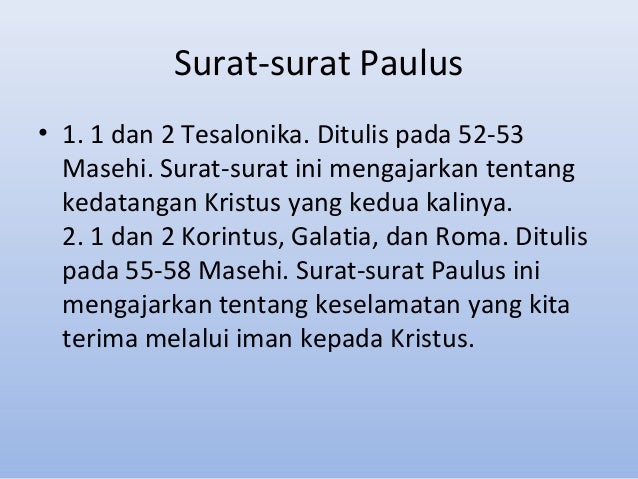 Surat Paulus Kepada Jemaat Di Korintus Kumpulan Surat Penting