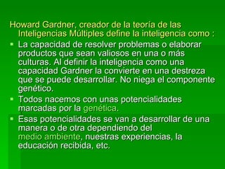 Teoría De Las Inteligencias Múltiples De Howard Gardner