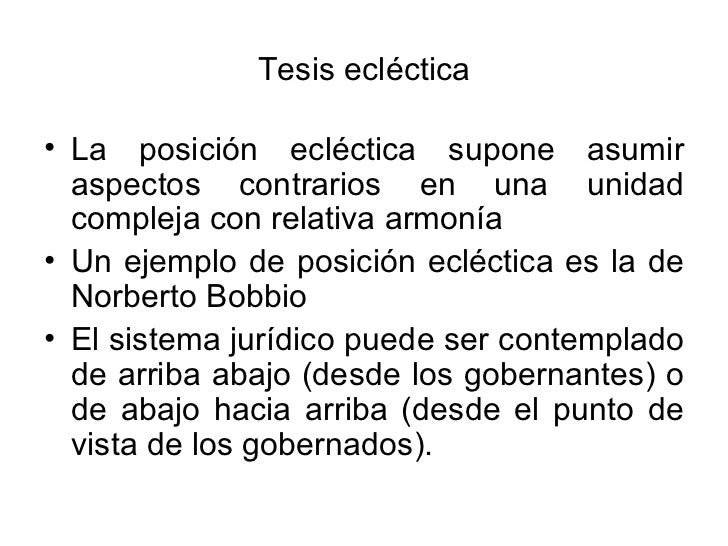 Teoria eclectica derecho