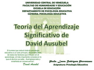 UNIVERSIDAD CENTRAL DE VENEZUELA
                      FACULTAD DE HUMANIDADES Y EDUCACIÓN
                              E...