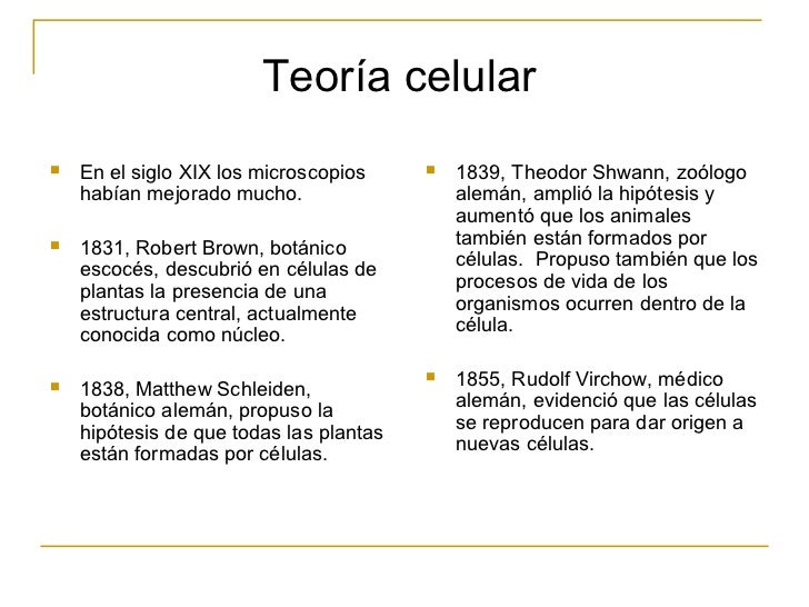 Teoría celular Teoría celular
