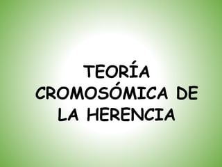 TEORÍA
CROMOSÓMICA DE
LA HERENCIA
 