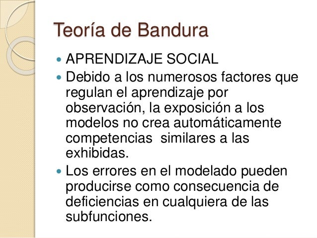 Teoría de Albert Bandura