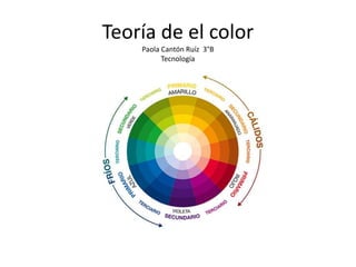 Teoría de el color
Paola Cantón Ruíz 3°B
Tecnología
 