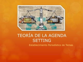 TEORÍA DE LA AGENDA
SETTING
Establecimiento Periodístico de Temas
 