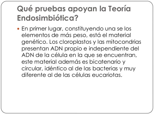 Teoría de la endosimbiosis (Biologia)