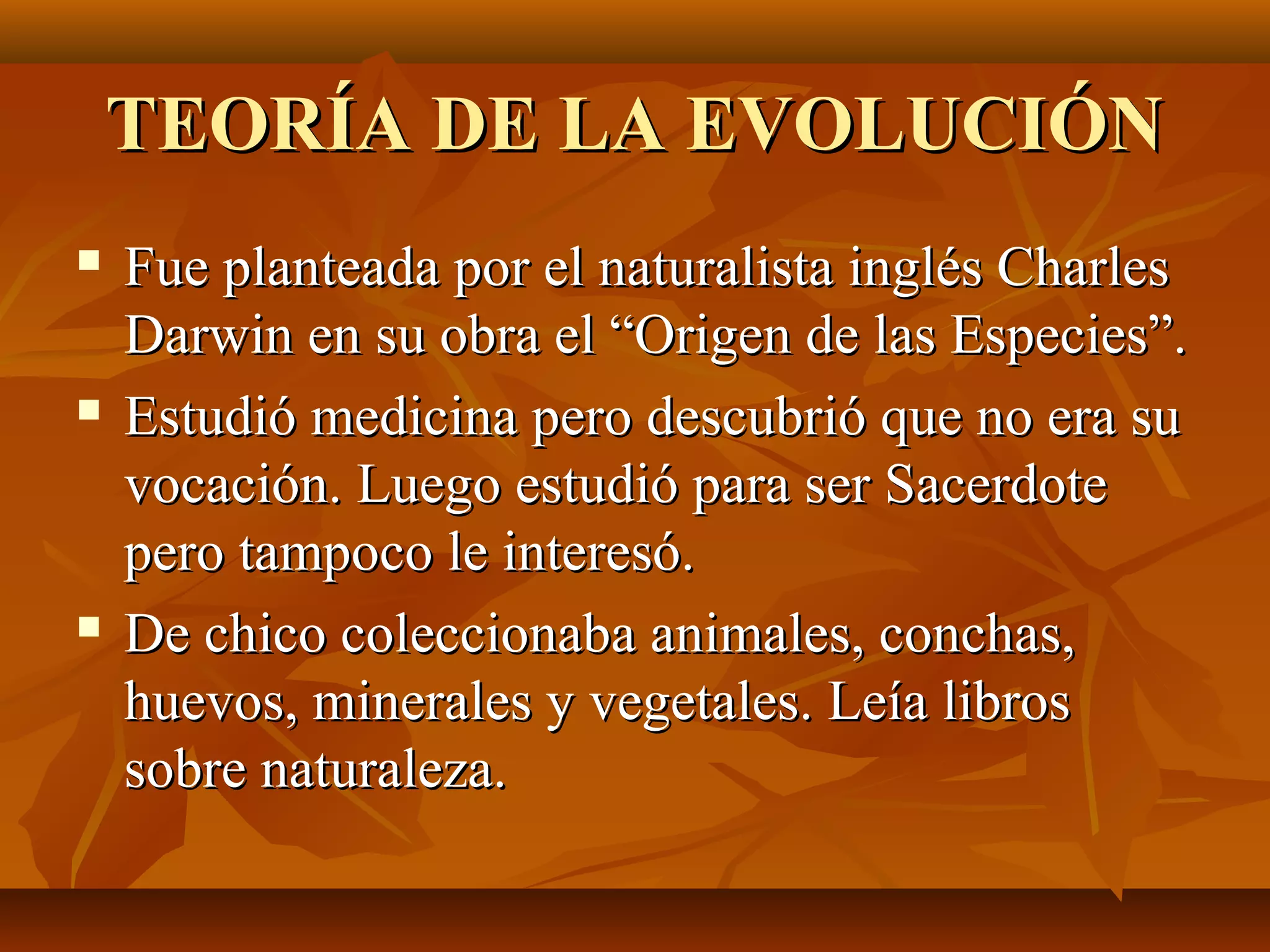 Teoría de la Evolución | PPT