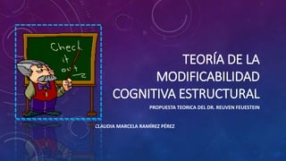 TEORÍA DE LA
MODIFICABILIDAD
COGNITIVA ESTRUCTURAL
PROPUESTA TEORICA DEL DR. REUVEN FEUESTEIN
CLAUDIA MARCELA RAMÍREZ PÉREZ
 