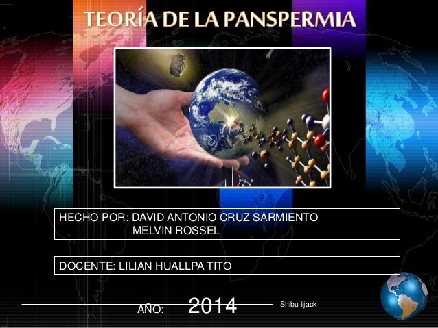 TEORIA DE LA PANSPERMIA 2014