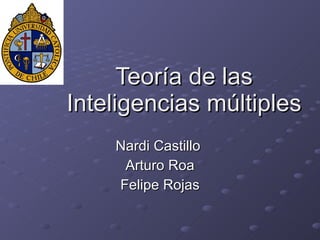 Teoría de las Inteligencias múltiples Nardi Castillo  Arturo Roa Felipe Rojas 