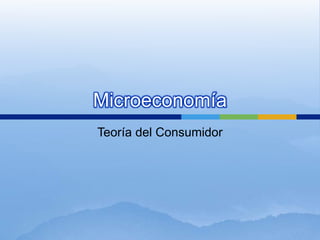 Microeconomía
Teoría del Consumidor
 