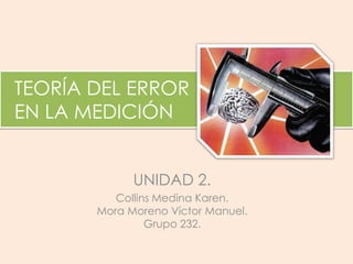 TEORÍA DEL ERROR
EN LA MEDICIÓN
UNIDAD 2.
Collins Medina Karen.
Mora Moreno Víctor Manuel.
Grupo 232.

 