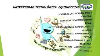 UNIVERSIDAD TECNOLÓGICA EQUINOCCIAL
 
