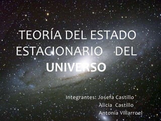 Integrantes: Josefa Castillo
Alicia Castillo
Antonia Villarroel
TEORÍA DEL ESTADO
ESTACIONARIO DEL
UNIVERSO
 