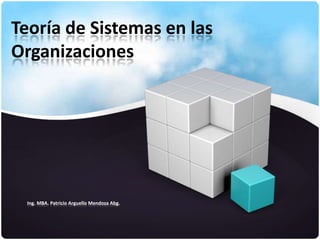 Teoría de Sistemas en las
Organizaciones
Ing. MBA. Patricio Arguello Mendoza Abg.
 