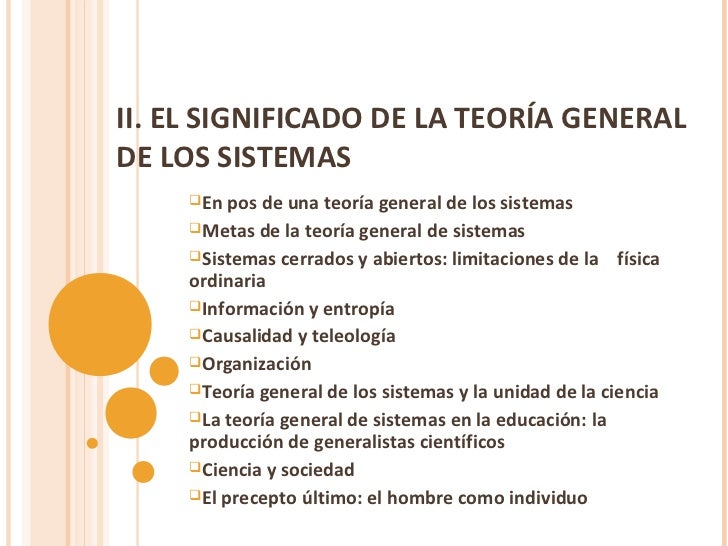 Teoría general de los sistemas