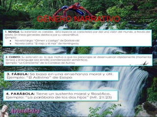GÉNERO NARRATIVO
 