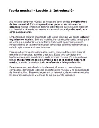 Teoría musical - Lección 1: Introducción

 