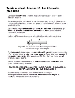 Teoría musical - Lección 19: Los intervalos
musicales

 