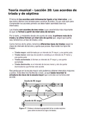 Teoría musical - Lección 20: Los acordes de
tríada y de séptima

 