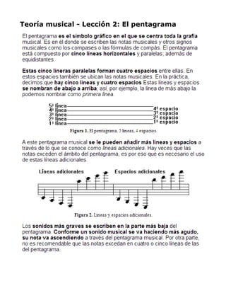 Teoría musical - Lección 2: El pentagrama

 