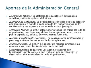 Fue una corriente eminentemente teórica y "administrativamente orientada". El énfasis en la estructura es su principal característica. Administración General