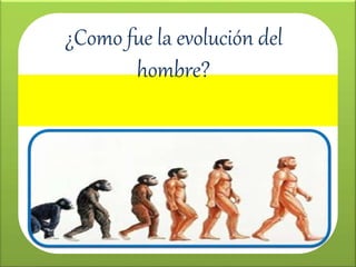 ¿Como fue la evolución del
hombre?
 