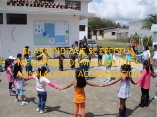 EL APRENDIZAJE SE EFECTUA MEDIANTE DOS MOVIMIENTOS ASIMILACIÓN Y ACOMODACIÓN