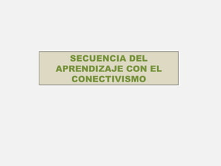 SECUENCIA DEL
APRENDIZAJE CON EL
  CONECTIVISMO
 