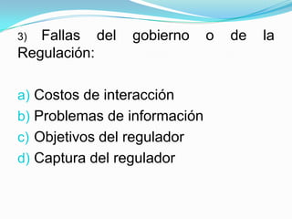 LA TEORÍA DE LOS INCENTIVOS Y LA REGULACIÓNSe proponen reformular la teoría tradicional de la regulación sobre la base de la teoría del agente-principal, de manera de incluir en los modelos la descripción completa de los objetivos del regulador y de la empresa regulada, las estructuras de información, los instrumentos y las restricciones.Las dificultades del análisis surgen al analizar las estructuras de información y el set de esquemas regulatorios posibles, ellos deben poder reflejar las observaciones del mundo real y los costos de contratación.