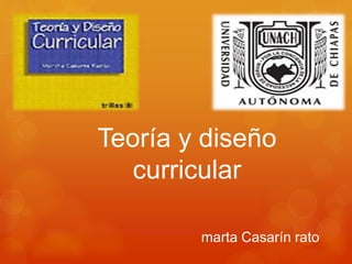 Teoría y diseño 
curricular 
marta Casarín rato 
 