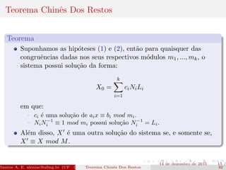 Teorema Chinês Dos Restos | PDF