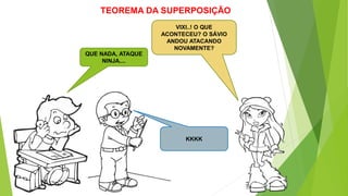 TEOREMA DA SUPERPOSIÇÃO
QUE NADA, ATAQUE
NINJA....
VIXI..! O QUE
ACONTECEU? O SÁVIO
ANDOU ATACANDO
NOVAMENTE?
KKKK
 