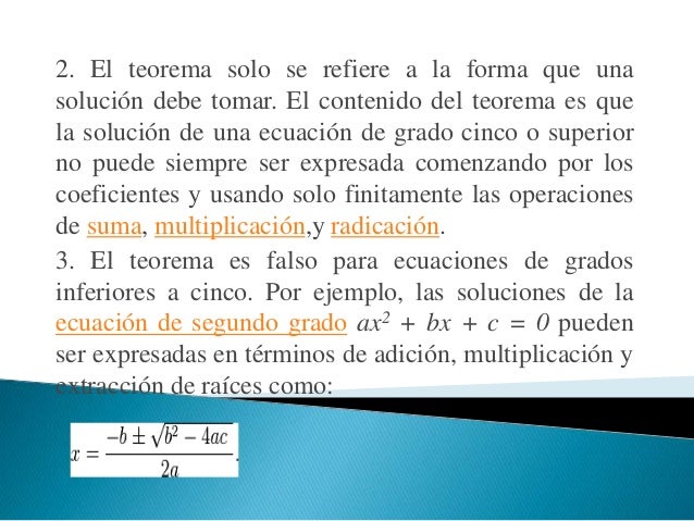 Teorema de abel ruffini