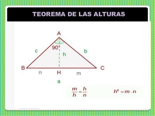 Resultado de imagen de TEOREMA DE LA ALTURA