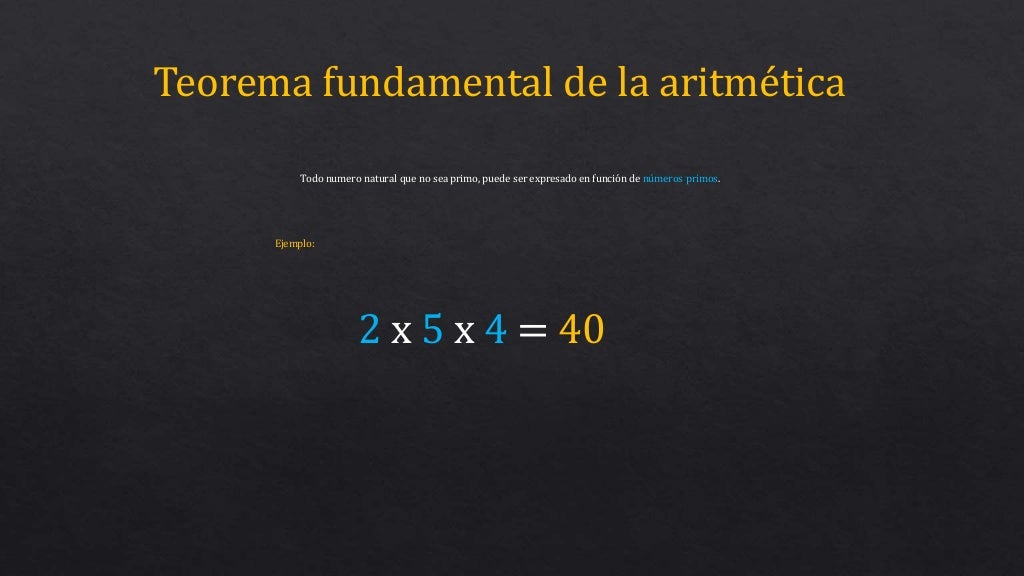 Teorema fundamental de la aritmetica