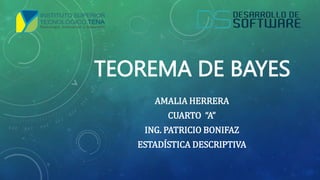 TEOREMA DE BAYES
AMALIA HERRERA
CUARTO “A”
ING. PATRICIO BONIFAZ
ESTADÍSTICA DESCRIPTIVA
 