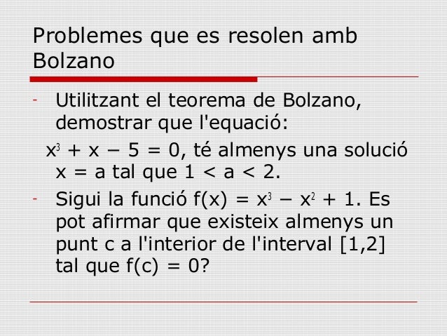 Teorema de bolzano