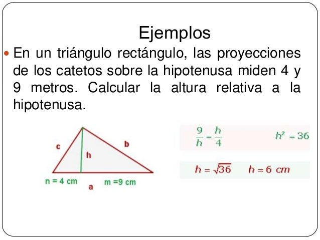 Resultado de imagen de teorema de la altura ejemplos