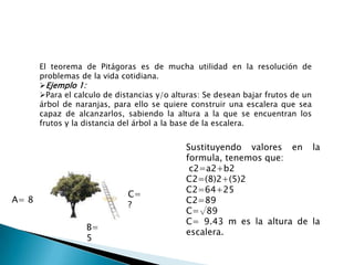 Teorema De Pitagoras Ejemplos