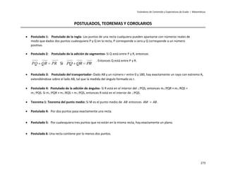 Postulados, Teoremas y Corolarios | PDF