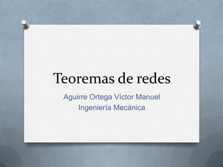 Teoremas de redes
Aguirre Ortega Víctor Manuel
Ingeniería Mecánica

 