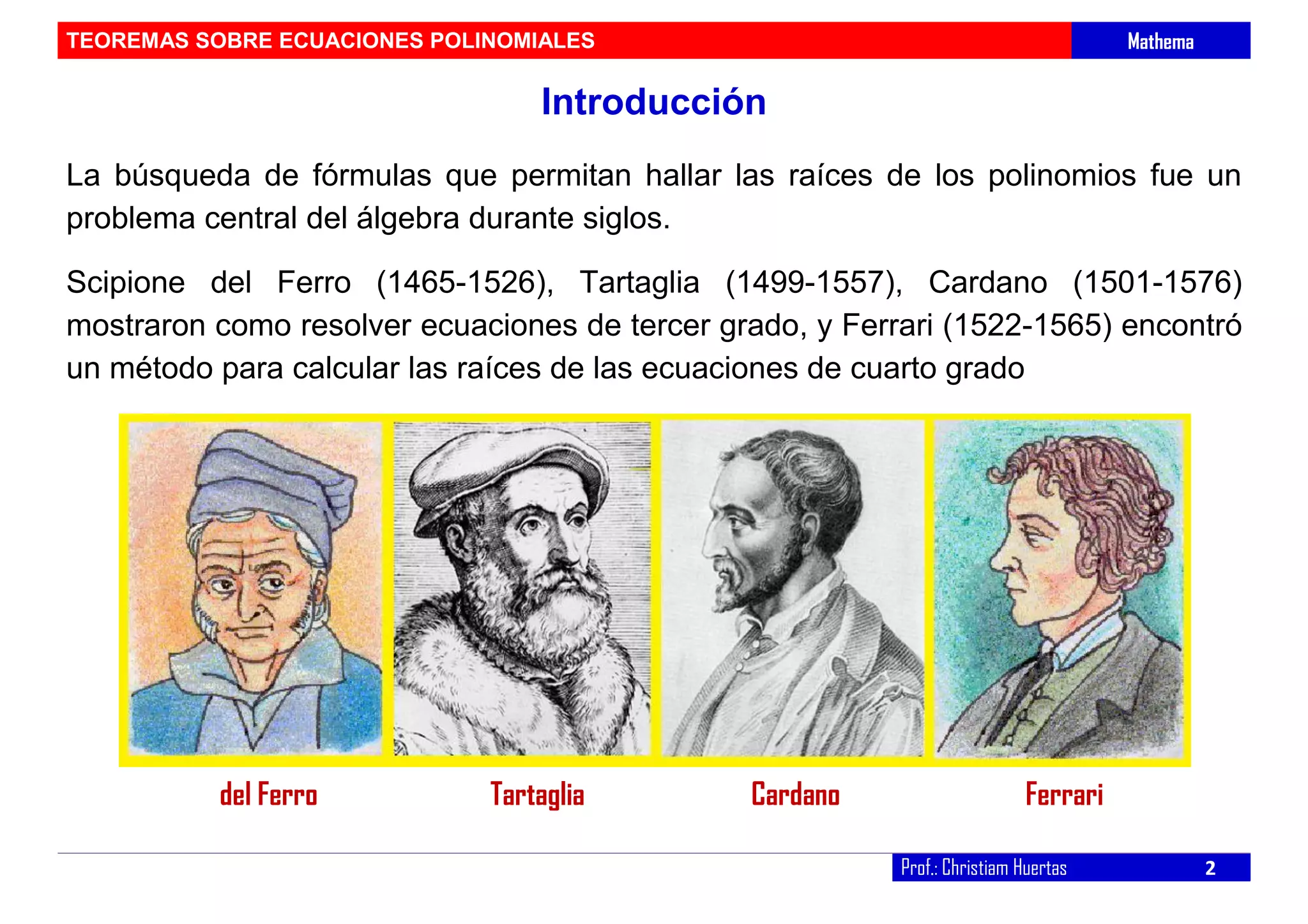 Teoremas sobre ecuaciones | PDF