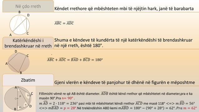 Teoremat E Rrethit Teoremat e rrethit | PDF