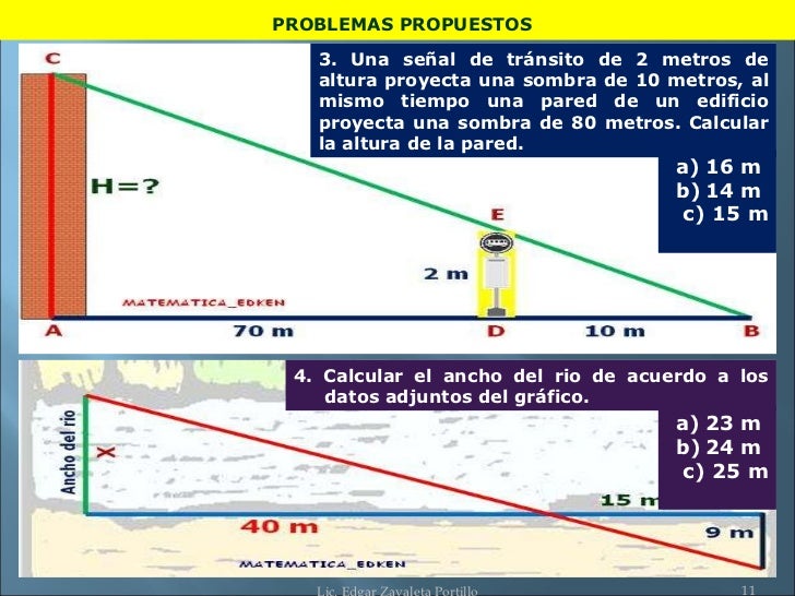 Determinacion De La Altura Teorema Thales Edken