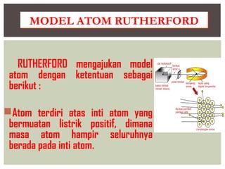 Model Teori Atom Rutherford Teori atom | PPT
