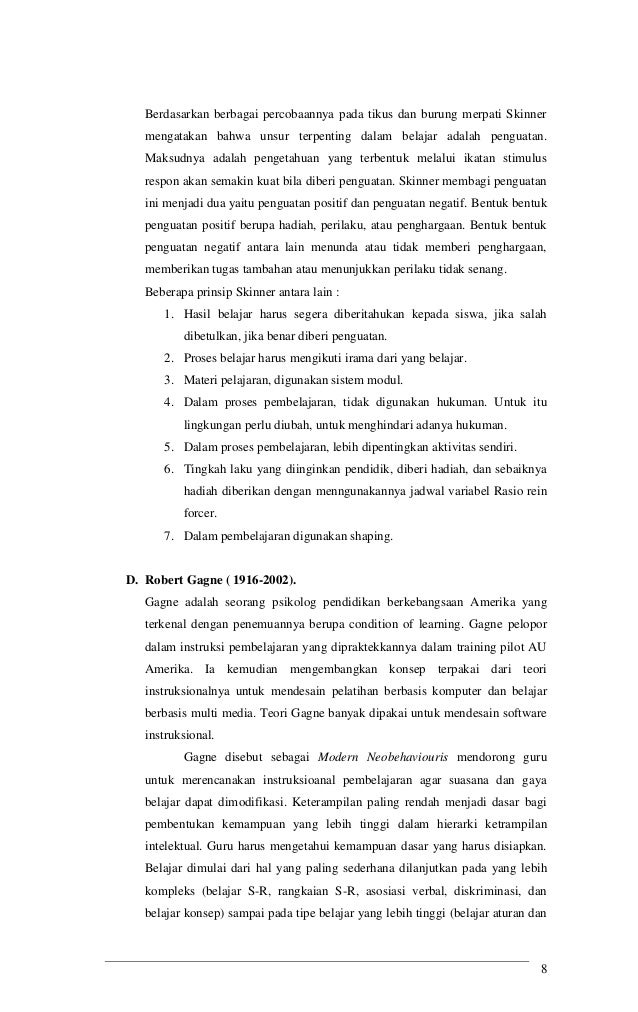 Jurnal Internasional Tentang Teori Behavioristik E Jurnal
