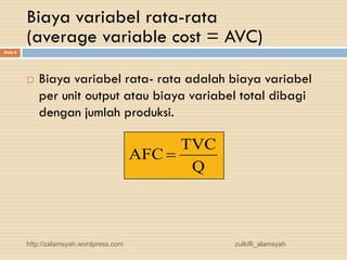 Biaya Variabel Rata Rata powerpoint teori biaya produksi (cost curve).pdf