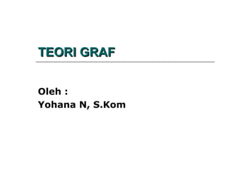 TEORI GRAFTEORI GRAF
Oleh :
Yohana N, S.Kom
 